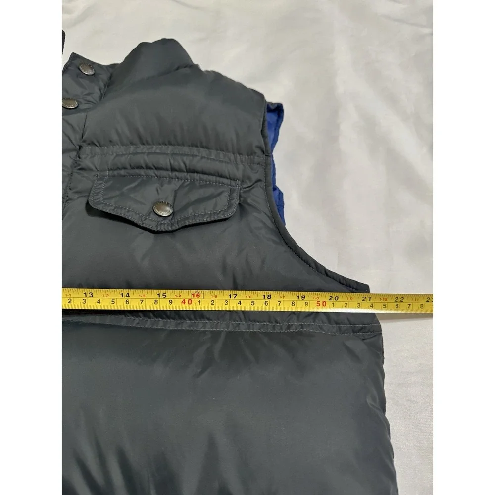 Lands End Quilted Down Puffer Vest Snap‎ Closure Gray, Boys Size XL 18/20